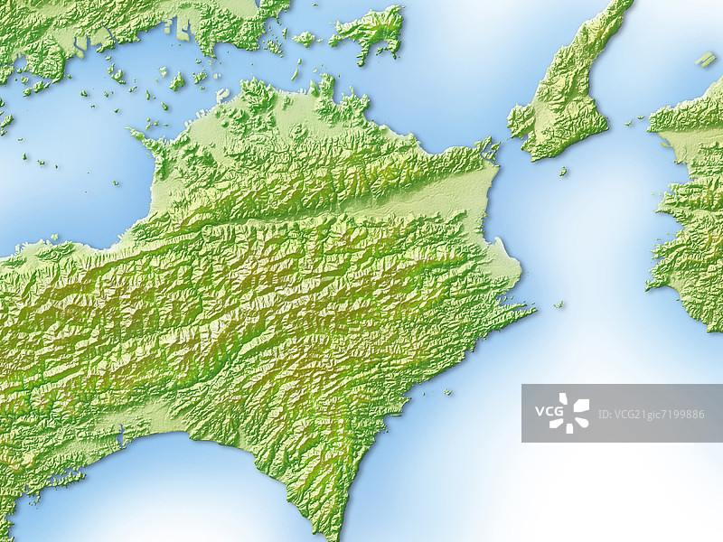 日本德岛县的数字地图图片素材