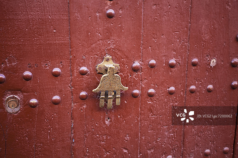 法蒂玛之手门环，摩洛哥马拉喀什图片素材