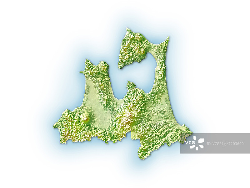 日本青森县数字地图图片素材