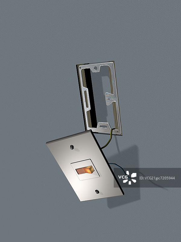 墙上损坏的开关图片素材