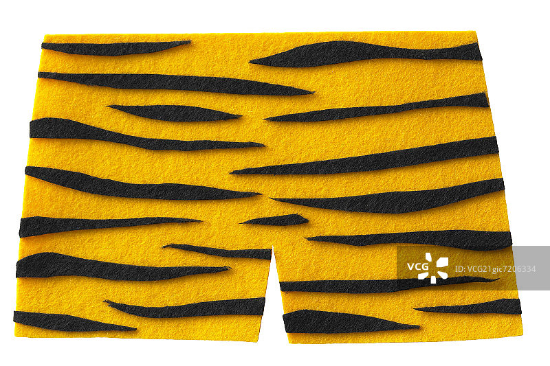 毛毡虎纹裤子，白色背景图片素材