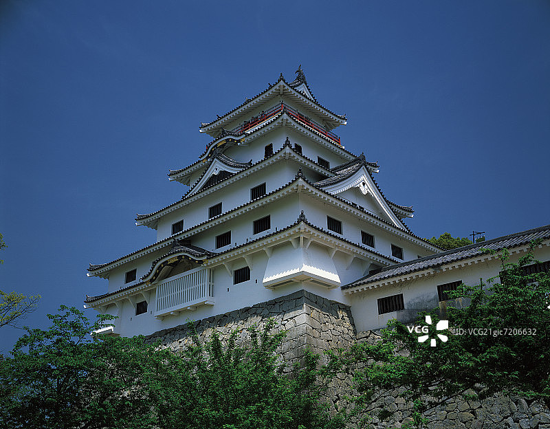 唐津城的日本城堡图片素材
