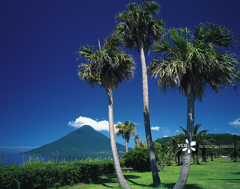 开闻岳，日本鹿儿岛县图片素材