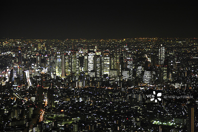 日本本州东京都新宿区市中心夜景图片素材