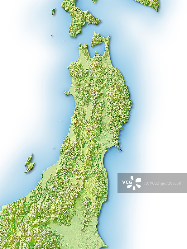 聚焦于日本东北部的数字地图图片素材