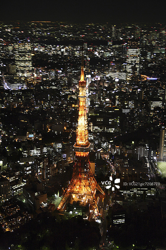 东京市中心夜景，港区，东京，日本图片素材