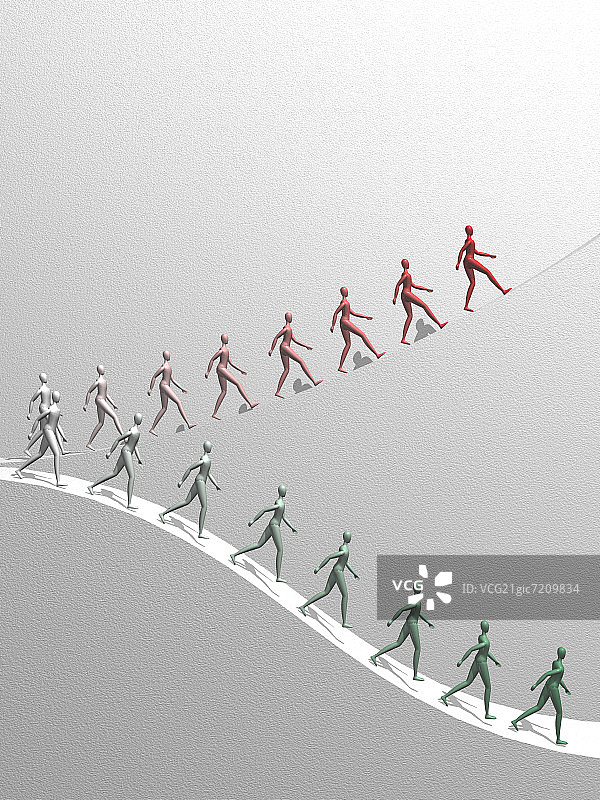 人物在山丘上行走图片素材