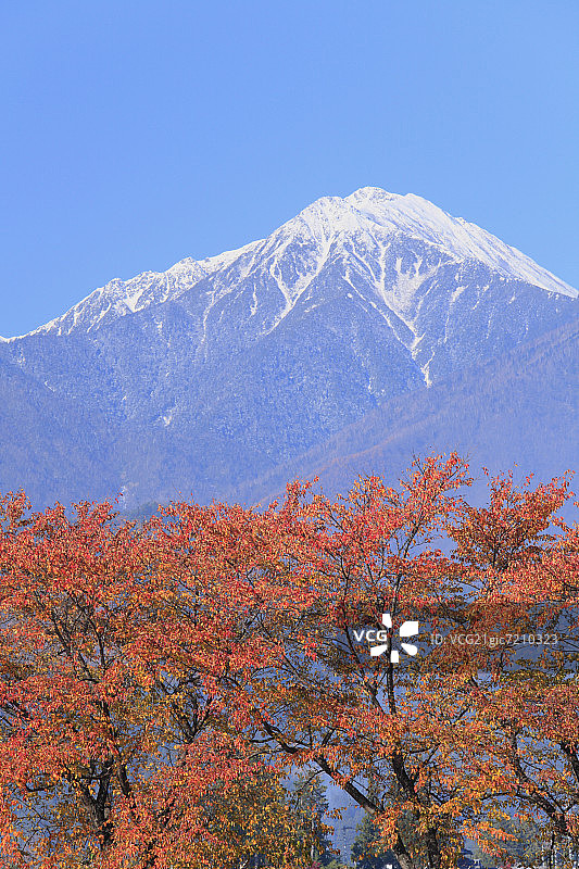 日本本州岛长野县的常念岳图片素材