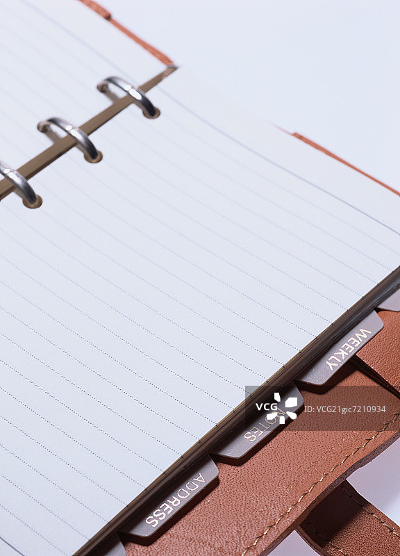 打开的个人日程本图片素材