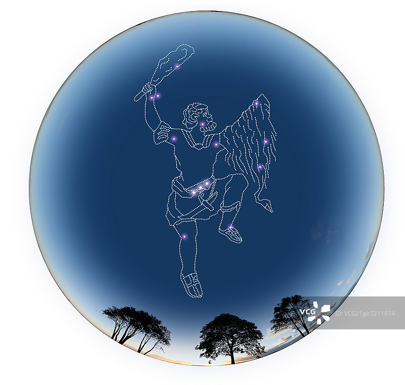 白色背景猎户座占星符号图片素材
