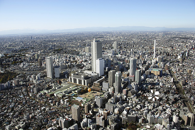 日本本州岛东京丰岛区池袋航拍图片素材