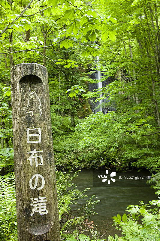 奥入濑溪流与白丝瀑布图片素材