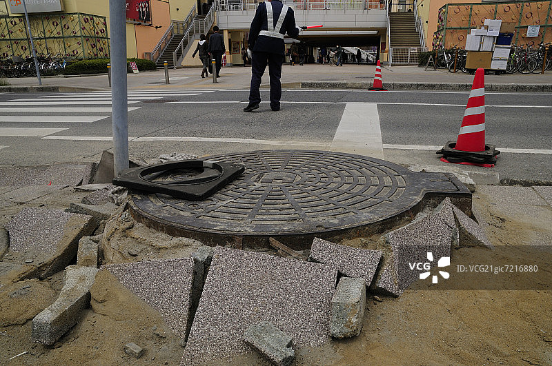 地震破坏，日本本州千叶县幕张图片素材