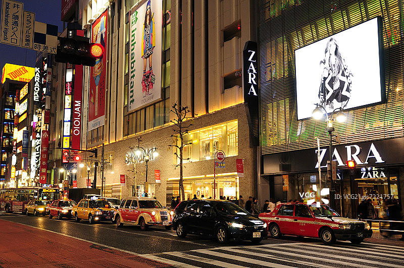 夜晚的涩谷公园路图片素材