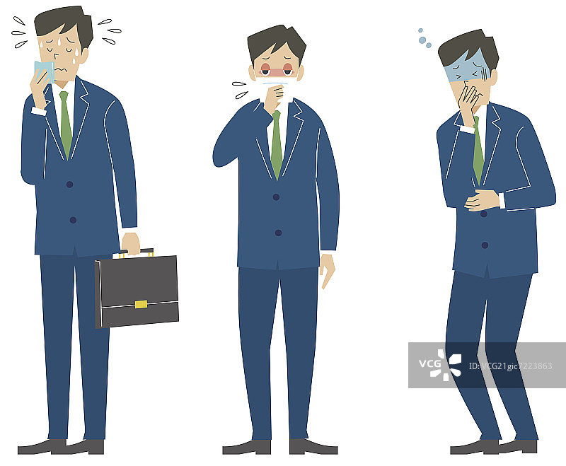 生病的商人插画图片素材