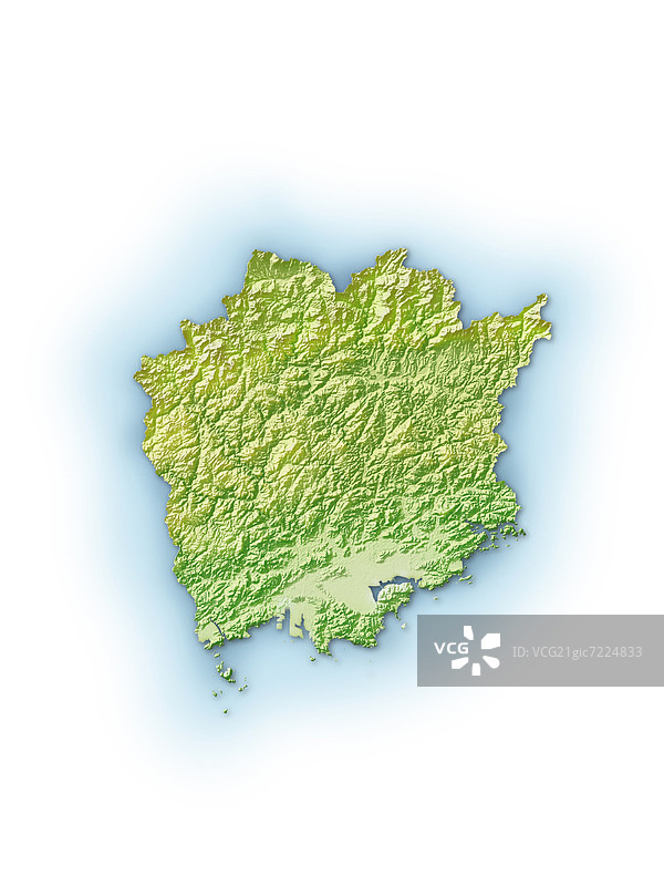 日本冈山县的数字地图图片素材