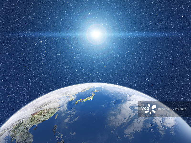 地球和太阳图片素材