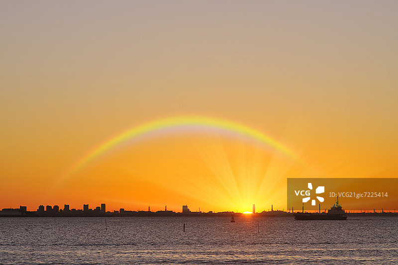 幕张上空的彩虹图片素材