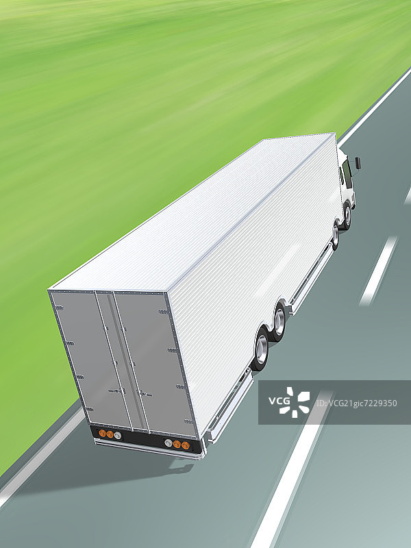 公路上的配送卡车图片素材