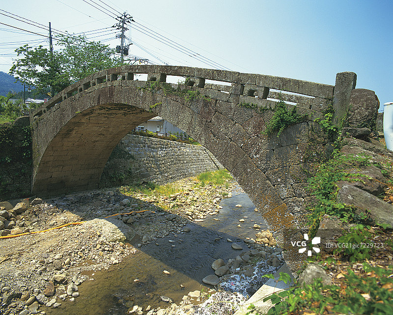 日本熊本县纲木町长安寺眼镜桥图片素材
