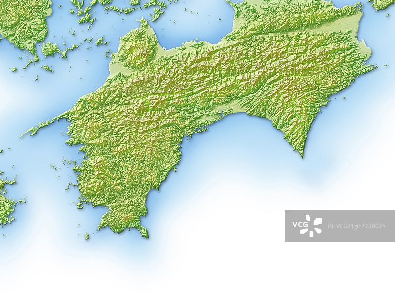 日本高知县数字地图图片素材