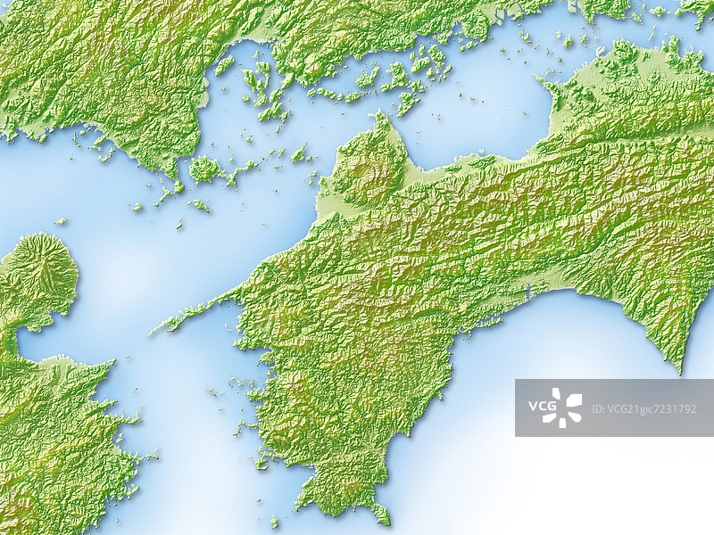 日本爱媛县的数字生成地图图片素材