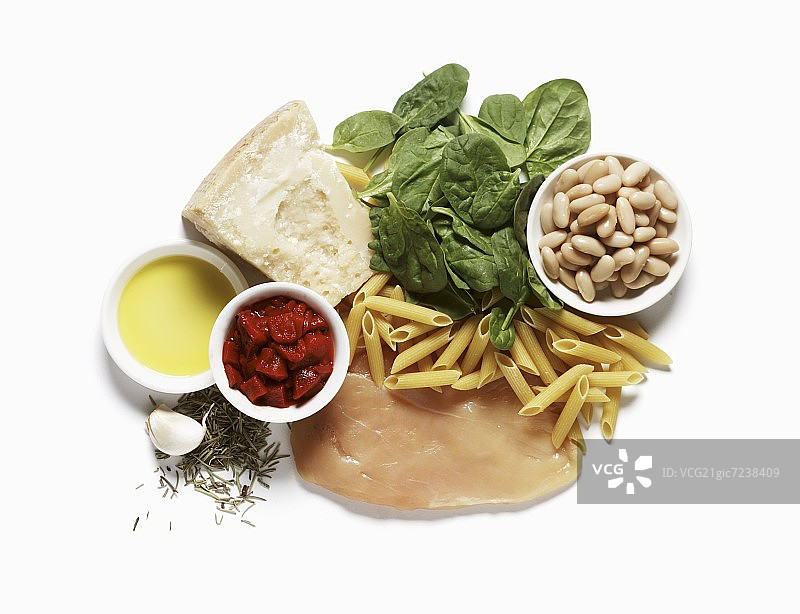意式鸡肉面晚餐食材图片素材