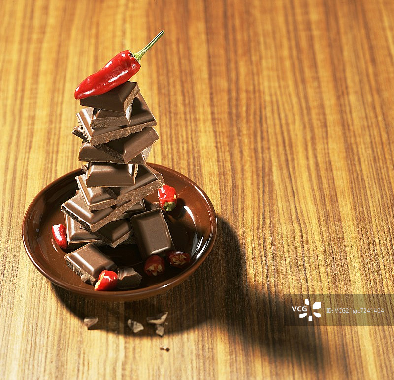 巧克力和辣椒片塔图片素材