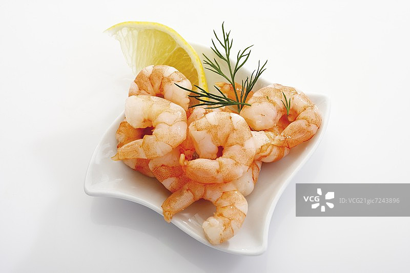 去皮煮熟的对虾图片素材