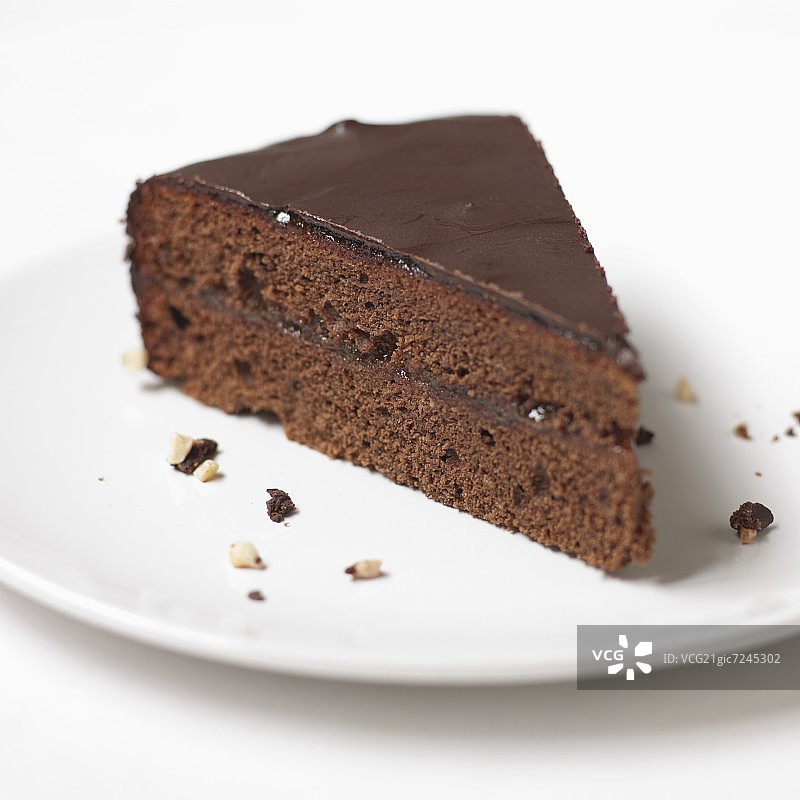 一块萨赫巧克力蛋糕图片素材