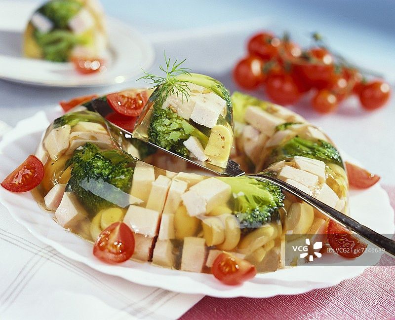 火腿西兰花冻图片素材