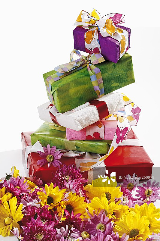 夏季包装的菊花礼品图片素材