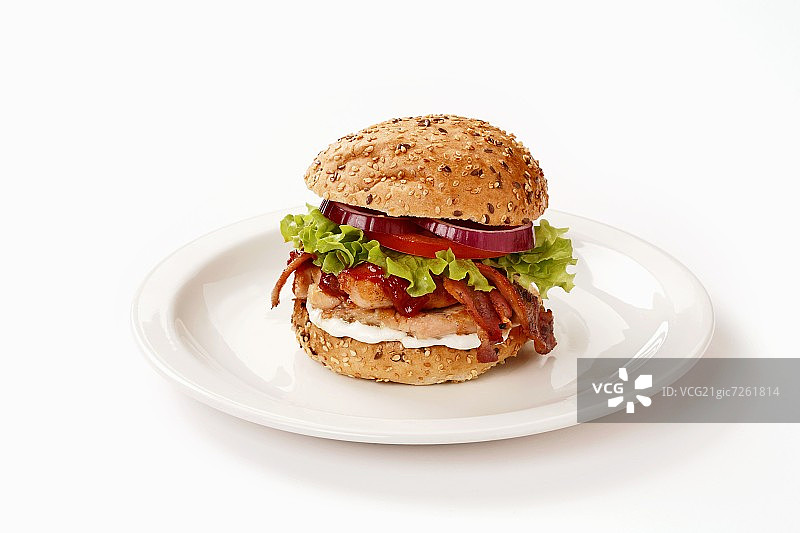 培根鸡肉汉堡图片素材