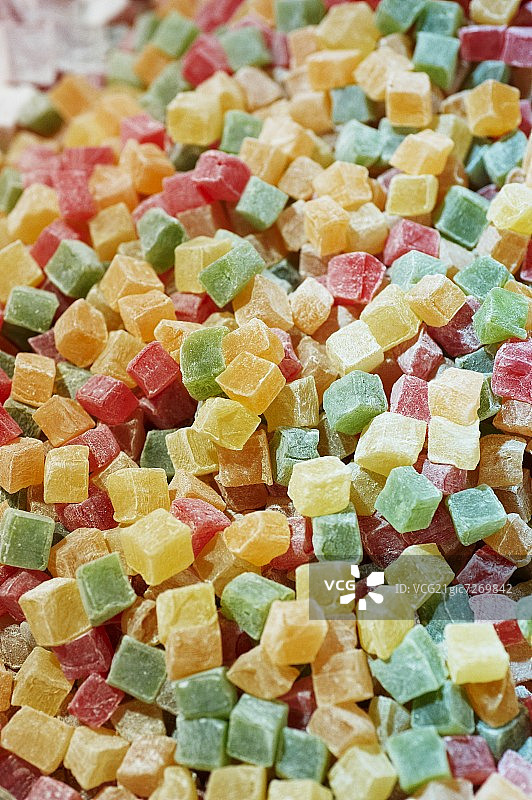 市场摊位上的土耳其软糖图片素材