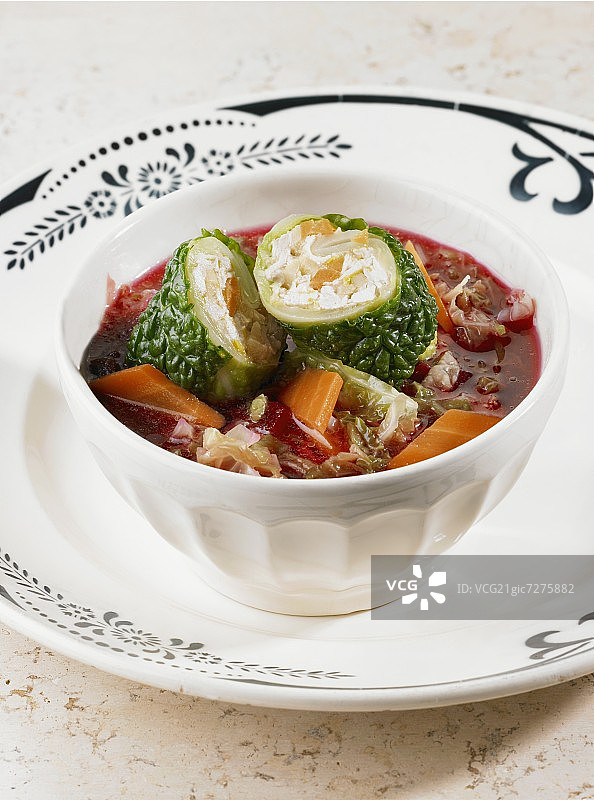 卷心菜卷罗宋汤图片素材