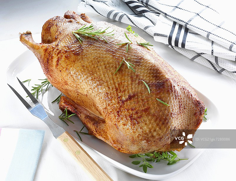 香草烤鹅图片素材