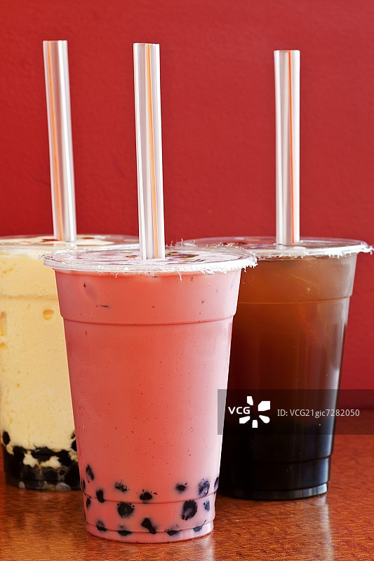 各种类型的珍珠奶茶图片素材