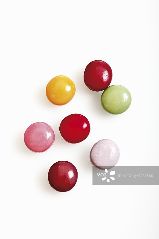 彩色口香糖颗粒（俯视图）图片素材