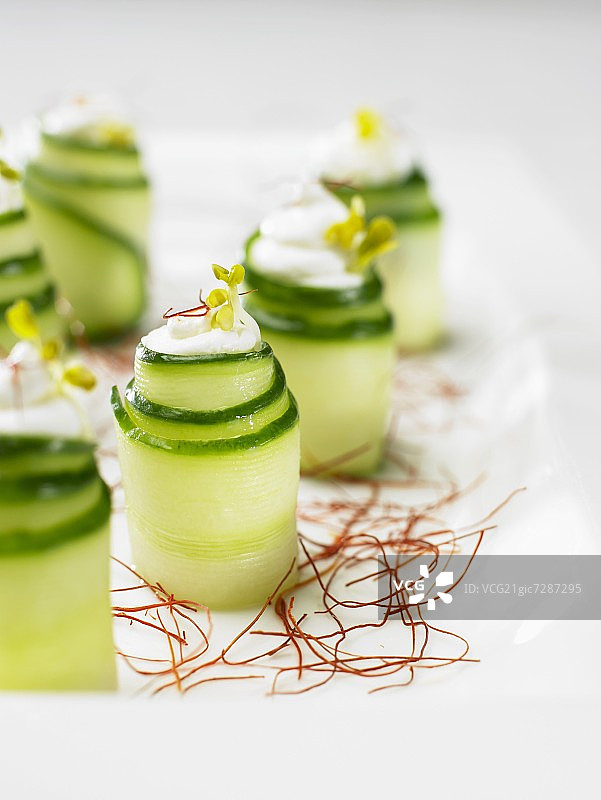 藏红花黄瓜卷图片素材