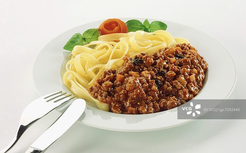 肉末烩意大利面图片素材