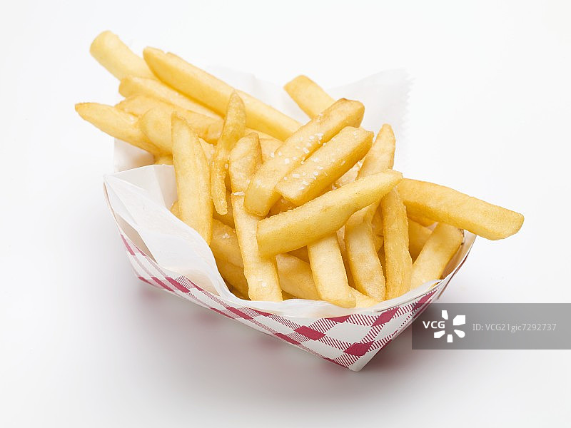 纸盘中的一份炸薯条（快餐）图片素材