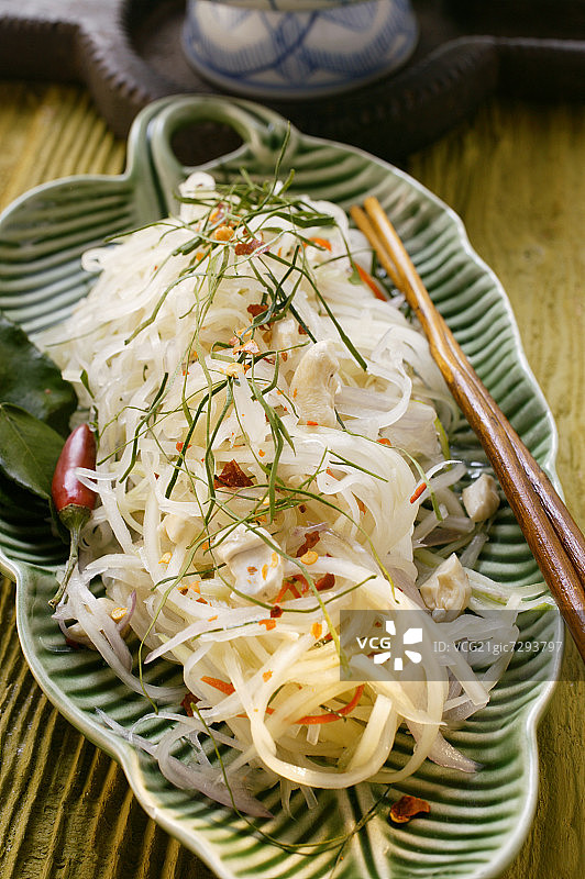 青木瓜辣椒丝沙拉图片素材