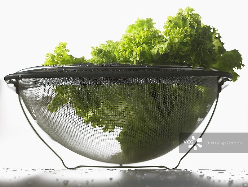 筛子里的罗洛比昂多生菜图片素材