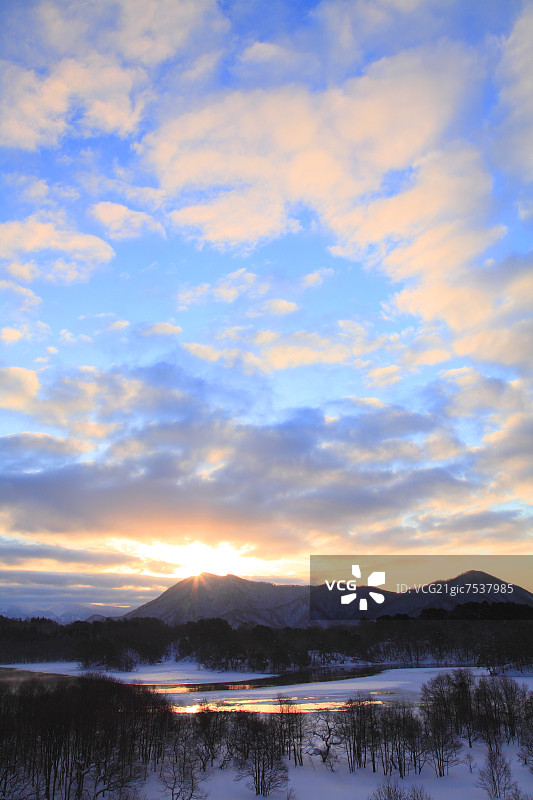 福岛县尾濑沼湖风光图片素材