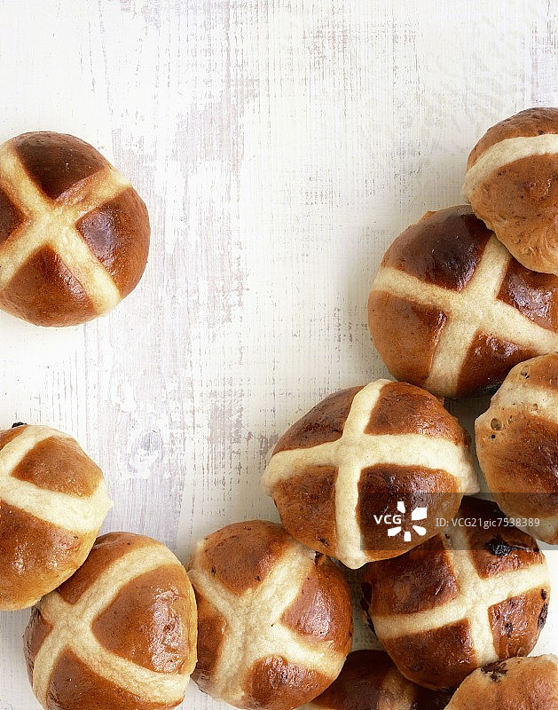 从上方看的十字面包图片素材