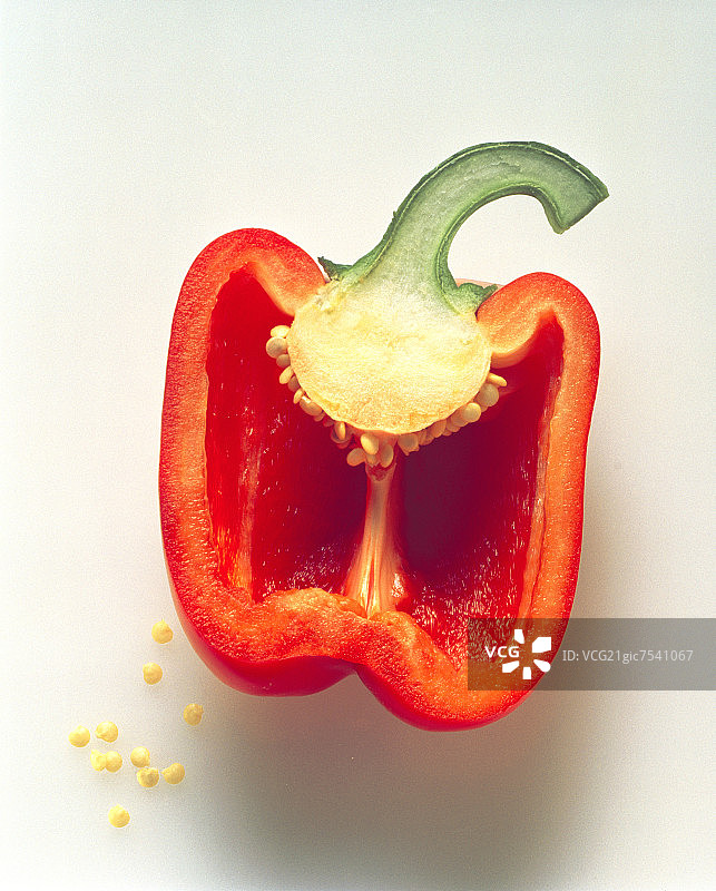 半个红甜椒图片素材