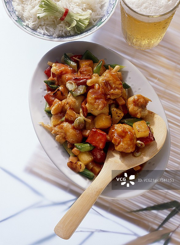 菠萝甜椒咕咾肉图片素材