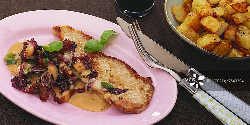 香醋汁猪肉片图片素材