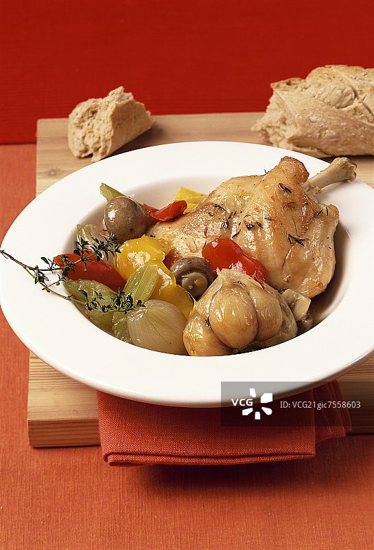 勃艮第红酒炖鸡图片素材