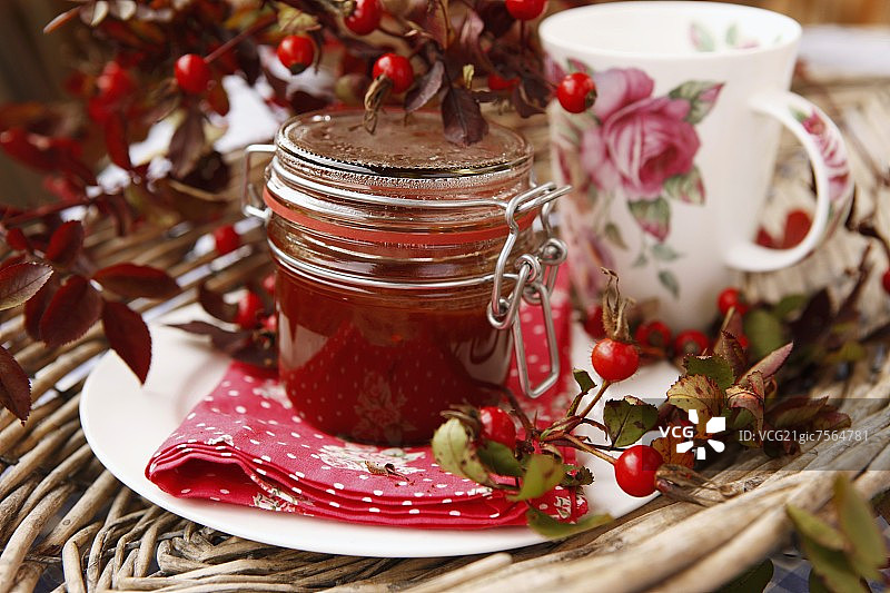 玫瑰果酱图片素材